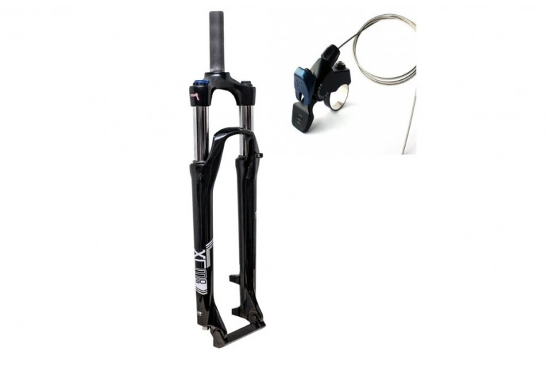 Вилка 27.5" 1-1/8" шток-260мм ход-100mm под диск.торм. SUNTOUR XCM HLO RL c лок. на руле (черный)